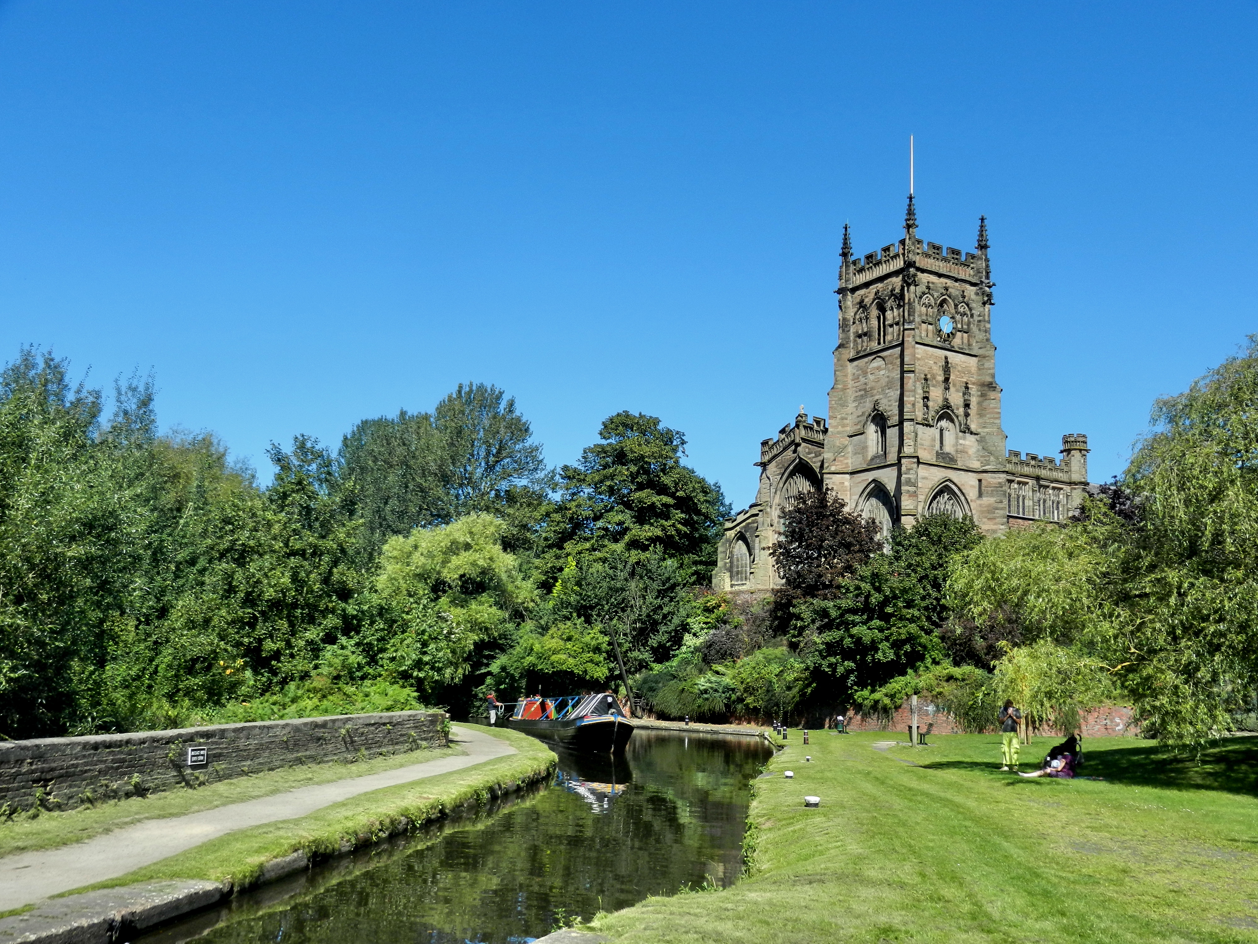 St Mary's and All Saints Parish Church, seen from the Staffordshire and Worcestershire Canal. Tanya Dedyukhina, CC BY 3.0 <https://creativecommons.org/licenses/by/3.0>